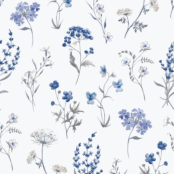 Galerie Wallpaper Product code: 1901-1 - Spring Blossom Wallpaper Collection - White Blue Colours -  