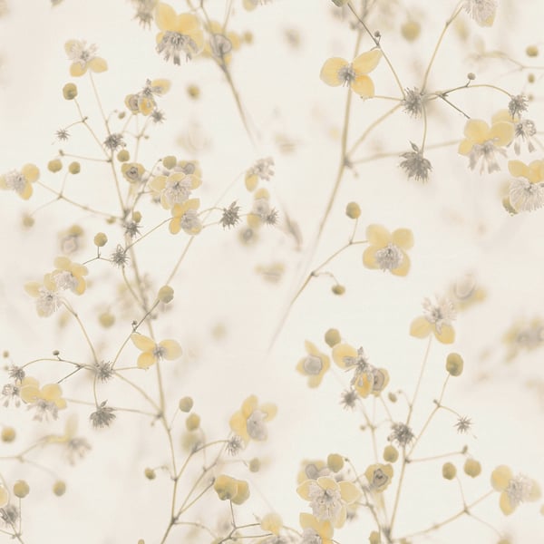Galerie Wallpaper Product code: BW51037 - Blooming Wild Wallpaper Collection - Yellow Grey Cream Colours -  