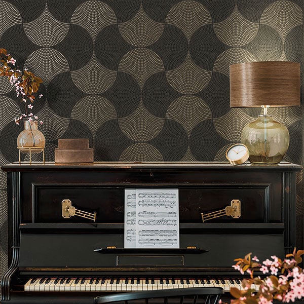 Galerie Wallpaper Product code: HV41050R - Havana Wallpaper Collection - Grey Metallic Black Colours -  