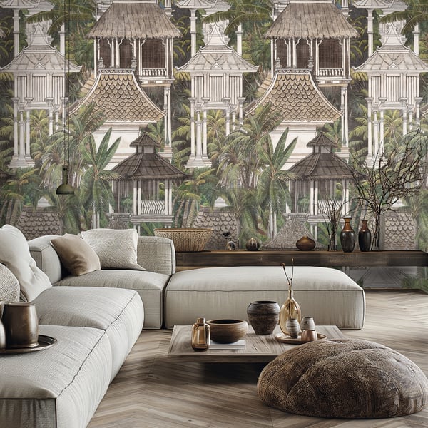 Galerie Wallpaper Product code: HZ62080M_2 - Horizon Wallpaper Collection - Brown Cream Green Colours -  