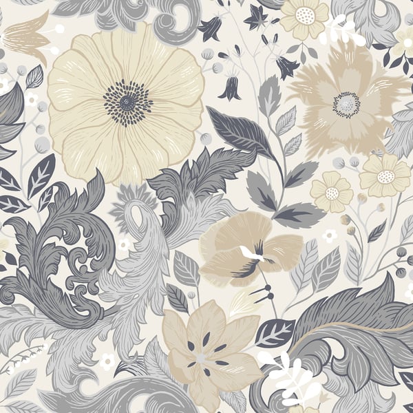 Galerie Wallpaper Product code: S13106 - Sommarang Wallpaper Collection - White Grey Colours -  