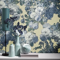 Galerie Wallcoverings Product Code: 10153-02 - ELLE Decoration Wallpaper Collection Galerie Wallcoverings Product Code 10153-02 - ELLE Decoration Wallpaper Collection - Teal Light Gold Colours - Floral Baroque Design
