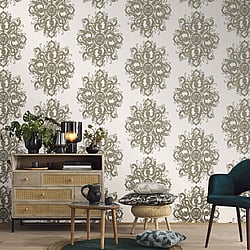 Galerie Wallcoverings Product Code: 10154-02 - ELLE Decoration Wallpaper Collection Galerie Wallcoverings Product Code 10154-02 - ELLE Decoration Wallpaper Collection - Gold Cream Colours - Baroque Damask Design