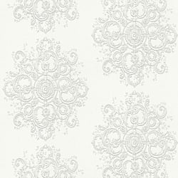 Galerie Wallcoverings Product Code: 10154-31 - ELLE Decoration Wallpaper Collection Galerie Wallcoverings Product Code 10154-31 - ELLE Decoration Wallpaper Collection - Cream Light Silver Colours - Baroque Damask Design