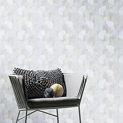 Galerie Wallcoverings Product Code: 10155-31 - ELLE Decoration Wallpaper Collection Galerie Wallcoverings Product Code 10155-31 - ELLE Decoration Wallpaper Collection - Light Grey Silver Colours - 3D Geometric Graphic Design