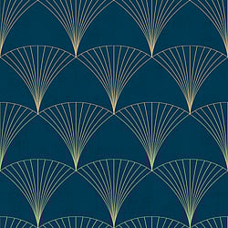 Galerie Wallcoverings Product Code: 12000 - Design Wallpaper Collection Galerie Wallcoverings Product Code 12000 - Design Wallpaper Collection - Navy Blue Gold Colours - Art Deco Fan Design