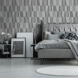Galerie Wallcoverings Product Code: 12014 - Design Wallpaper Collection Galerie Wallcoverings Product Code 12014 - Design Wallpaper Collection - Light Grey Dark Grey Colours - Art Deco Square Design