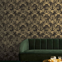 Galerie Wallcoverings Product Code: 12587 - Ted Baker Fantasia Wallpaper Collection Galerie Wallcoverings Product Code 12587 - Ted Baker Fantasia Wallpaper Collection - Black Gold Colours - Kingdom Design