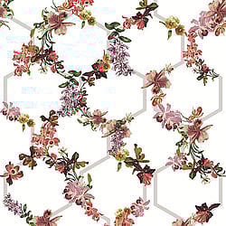 Galerie Wallcoverings Product Code: 12645 - Ted Baker Fantasia Wallpaper Collection Galerie Wallcoverings Product Code 12645 - Ted Baker Fantasia Wallpaper Collection - White Grey Pink Green Purple Colours - Lost Garden Trelise Design