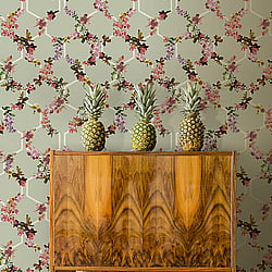 Galerie Wallcoverings Product Code: 12647 - Ted Baker Fantasia Wallpaper Collection Galerie Wallcoverings Product Code 12647 - Ted Baker Fantasia Wallpaper Collection - Green Cream Pink Purple Beige Colours - Lost Garden Trelise Design