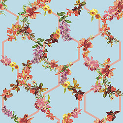 Galerie Wallcoverings Product Code: 12648 - Ted Baker Fantasia Wallpaper Collection Galerie Wallcoverings Product Code 12648 - Ted Baker Fantasia Wallpaper Collection - Blue Pink Red Orange Yellow Green Colours - Lost Garden Trelise Design