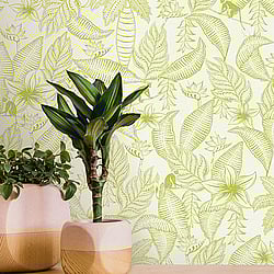 Galerie Wallcoverings Product Code: 12700 - Ted Baker Fantasia Wallpaper Collection Galerie Wallcoverings Product Code 12700 - Ted Baker Fantasia Wallpaper Collection - White Green Colours - Monflo Design