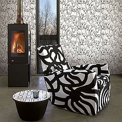 Galerie Wallcoverings Product Code: 14106 - Marimekko Essentials Wallpaper Collection Galerie Wallcoverings Product Code 14106 - Marimekko Essentials Wallpaper Collection - White Black Colours - Marimekko Iltavilli Design