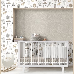 Galerie Wallcoverings Product Code: 14801 - Little Explorers 2 Wallpaper Collection Galerie Wallcoverings Product Code 14801 - Little Explorers 2 Wallpaper Collection - Silver Grey Colours - Bring your walls to life with this friendly wallpaper design. Featuring cute, shy country animals such as foxes, deer and hedgehogs, this unique wallpaper is ideal for sparking their imagination, whether they are babies or older. Suitable for using as a sweet nursery wallpaper, this animal inspired design is available in a three muted colourways, and is ideal for creating a modern and warm feel in your child’s bedroom or playroom. Design