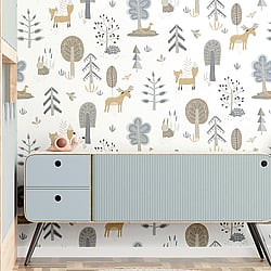 Galerie Wallcoverings Product Code: 14803 - Little Explorers 2 Wallpaper Collection Galerie Wallcoverings Product Code 14803 - Little Explorers 2 Wallpaper Collection - Heavenly Colours - Bring your walls to life with this friendly wallpaper design. Featuring cute, shy country animals such as foxes, deer and hedgehogs, this unique wallpaper is ideal for sparking their imagination, whether they are babies or older. Suitable for using as a sweet nursery wallpaper, this animal inspired design is available in a three muted colourways, and is ideal for creating a modern and warm feel in your child’s bedroom or playroom. Design
