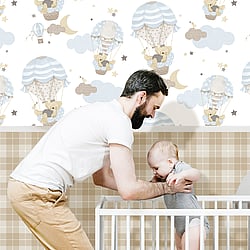 Galerie Wallcoverings Product Code: 14816 - Little Explorers 2 Wallpaper Collection Galerie Wallcoverings Product Code 14816 - Little Explorers 2 Wallpaper Collection - Heavenly Colours - Want to inject some fun into your child's bedroom? Look no further than this adorable design! This stylish and pastel-coloured design is perfect for kids' rooms, and the white base colour is sure to brighten up any space. Plus, the figurative vibe and fantasy feel of the bears and balloons make this the perfect paper for any little dreamer. So why wait? Add some fun to your child's room with this cute design today! Design
