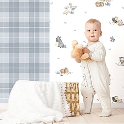 Galerie Wallcoverings Product Code: 14830 - Little Explorers 2 Wallpaper Collection Galerie Wallcoverings Product Code 14830 - Little Explorers 2 Wallpaper Collection - Blue Colours - Bring your walls to life with this cute wallpaper design. Featuring friendly animals such as donkeys, chickens and pigs, this unique and adorable wallpaper is ideal for sparking their imagination, whether they are babies or older. Suitable for using as a sweet nursery wallpaper, this animal inspired design is available in a white and beige colourway, and is ideal for creating a modern and warm feel in your child’s bedroom or playroom. Design