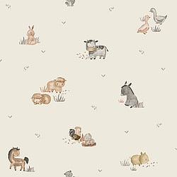 Galerie Wallcoverings Product Code: 14831 - Little Explorers 2 Wallpaper Collection Galerie Wallcoverings Product Code 14831 - Little Explorers 2 Wallpaper Collection - Beige Colours - Bring your walls to life with this cute wallpaper design. Featuring friendly animals such as donkeys, chickens and pigs, this unique and adorable wallpaper is ideal for sparking their imagination, whether they are babies or older. Suitable for using as a sweet nursery wallpaper, this animal inspired design is available in a white and beige colourway, and is ideal for creating a modern and warm feel in your child’s bedroom or playroom. Design