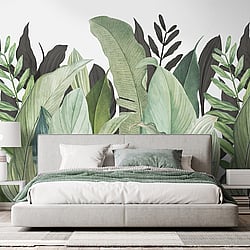 Galerie Wallcoverings Product Code: 18001 - Tropical Wallpaper Collection Galerie Wallcoverings Product Code 18001 - Tropical Wallpaper Collection - Coconut Colours - Tropical Forest Design