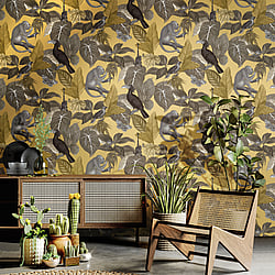 Galerie Wallcoverings Product Code: 18502 - Into The Wild Wallpaper Collection Galerie Wallcoverings Product Code 18502 - Into The Wild Wallpaper Collection - Yellow Colours - Tropical Life Design