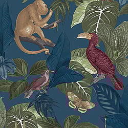 Galerie Wallcoverings Product Code: 18503 - Into The Wild Wallpaper Collection Galerie Wallcoverings Product Code 18503 - Into The Wild Wallpaper Collection - Blue Colours - Tropical Life Design