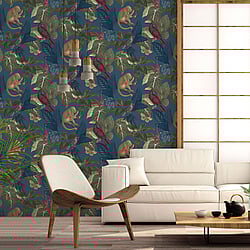 Galerie Wallcoverings Product Code: 18503 - Into The Wild Wallpaper Collection Galerie Wallcoverings Product Code 18503 - Into The Wild Wallpaper Collection - Blue Colours - Tropical Life Design