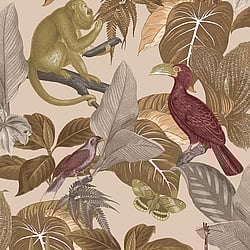 Galerie Wallcoverings Product Code: 18504 - Into The Wild Wallpaper Collection Galerie Wallcoverings Product Code 18504 - Into The Wild Wallpaper Collection - Beige Red Colours - Tropical Life Design