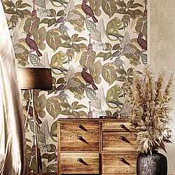 Galerie Wallcoverings Product Code: 18504 - Into The Wild Wallpaper Collection Galerie Wallcoverings Product Code 18504 - Into The Wild Wallpaper Collection - Beige Red Colours - Tropical Life Design