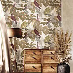 Galerie Wallcoverings Product Code: 18504 - Into The Wild Wallpaper Collection Galerie Wallcoverings Product Code 18504 - Into The Wild Wallpaper Collection - Beige Red Colours - Tropical Life Design