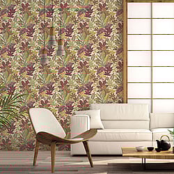 Galerie Wallcoverings Product Code: 18508 - Into The Wild Wallpaper Collection Galerie Wallcoverings Product Code 18508 - Into The Wild Wallpaper Collection - Red Colours - Foliage Design