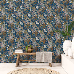 Galerie Wallcoverings Product Code: 18509 - Into The Wild Wallpaper Collection Galerie Wallcoverings Product Code 18509 - Into The Wild Wallpaper Collection - Blue Colours - Foliage Design