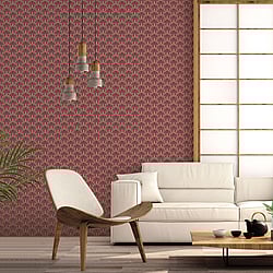 Galerie Wallcoverings Product Code: 18514 - Into The Wild Wallpaper Collection Galerie Wallcoverings Product Code 18514 - Into The Wild Wallpaper Collection - Red Gold Colours - Leaf Motif Design