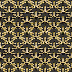Galerie Wallcoverings Product Code: 18515 - Into The Wild Wallpaper Collection Galerie Wallcoverings Product Code 18515 - Into The Wild Wallpaper Collection - Black Gold Colours - Leaf Motif Design