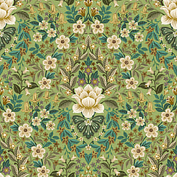 Galerie Wallcoverings Product Code: 18517 - Into The Wild Wallpaper Collection Galerie Wallcoverings Product Code 18517 - Into The Wild Wallpaper Collection - Green Colours - Floral Damask Design