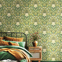 Galerie Wallcoverings Product Code: 18517 - Into The Wild Wallpaper Collection Galerie Wallcoverings Product Code 18517 - Into The Wild Wallpaper Collection - Green Colours - Floral Damask Design