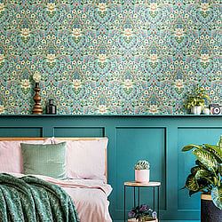 Galerie Wallcoverings Product Code: 18518 - Into The Wild Wallpaper Collection Galerie Wallcoverings Product Code 18518 - Into The Wild Wallpaper Collection - Blue Colours - Floral Damask Design