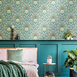 Galerie Wallcoverings Product Code: 18518 - Into The Wild Wallpaper Collection Galerie Wallcoverings Product Code 18518 - Into The Wild Wallpaper Collection - Blue Colours - Floral Damask Design