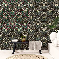 Galerie Wallcoverings Product Code: 18519 - Into The Wild Wallpaper Collection Galerie Wallcoverings Product Code 18519 - Into The Wild Wallpaper Collection - Black Colours - Floral Damask Design