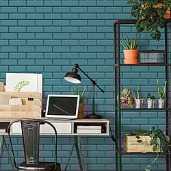 Galerie Wallcoverings Product Code: 18533 - Into The Wild Wallpaper Collection Galerie Wallcoverings Product Code 18533 - Into The Wild Wallpaper Collection - Blue Colours - Metro Tile Design
