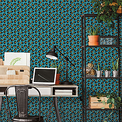 Galerie Wallcoverings Product Code: 18537 - Into The Wild Wallpaper Collection Galerie Wallcoverings Product Code 18537 - Into The Wild Wallpaper Collection - Blue Colours - Leopard Print Design