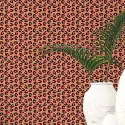 Galerie Wallcoverings Product Code: 18538 - Into The Wild Wallpaper Collection Galerie Wallcoverings Product Code 18538 - Into The Wild Wallpaper Collection - Orange Colours - Leopard Print Design