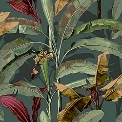Galerie Wallcoverings Product Code: 18544 - Into The Wild Wallpaper Collection Galerie Wallcoverings Product Code 18544 - Into The Wild Wallpaper Collection - Green Red Colours - Banana Tree Design