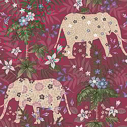 Galerie Wallcoverings Product Code: 18548 - Into The Wild Wallpaper Collection Galerie Wallcoverings Product Code 18548 - Into The Wild Wallpaper Collection - Red Colours - Elephant Design