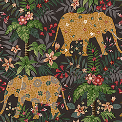 Galerie Wallcoverings Product Code: 18549 - Into The Wild Wallpaper Collection Galerie Wallcoverings Product Code 18549 - Into The Wild Wallpaper Collection - Black Colours - Elephant Design