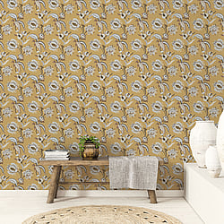 Galerie Wallcoverings Product Code: 18552 - Into The Wild Wallpaper Collection Galerie Wallcoverings Product Code 18552 - Into The Wild Wallpaper Collection - Yellow Colours - Abstract Floral Design