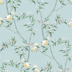 Galerie Wallcoverings Product Code: 1900-1 - Spring Blossom Wallpaper Collection Galerie Wallcoverings Product Code 1900-1 - Spring Blossom Wallpaper Collection - Turqouise Colours - CHINOISERIE Design