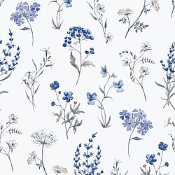 Galerie Wallcoverings Product Code: 1901-1 - Spring Blossom Wallpaper Collection Galerie Wallcoverings Product Code 1901-1 - Spring Blossom Wallpaper Collection - White Blue Colours - BOTANICAL Design