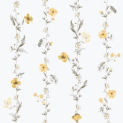 Galerie Wallcoverings Product Code: 1902-2 - Spring Blossom Wallpaper Collection Galerie Wallcoverings Product Code 1902-2 - Spring Blossom Wallpaper Collection - Yellow Grey White Colours - VERTICAL GARDEN Design