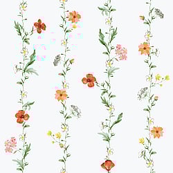 Galerie Wallcoverings Product Code: 1902-4 - Spring Blossom Wallpaper Collection Galerie Wallcoverings Product Code 1902-4 - Spring Blossom Wallpaper Collection - Green Coral White Colours - VERTICAL GARDEN Design