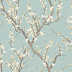Galerie Wallcoverings Product Code: 1903-1 - Spring Blossom Wallpaper Collection Galerie Wallcoverings Product Code 1903-1 - Spring Blossom Wallpaper Collection - Turquoise Colours - SAKURA TREE Design